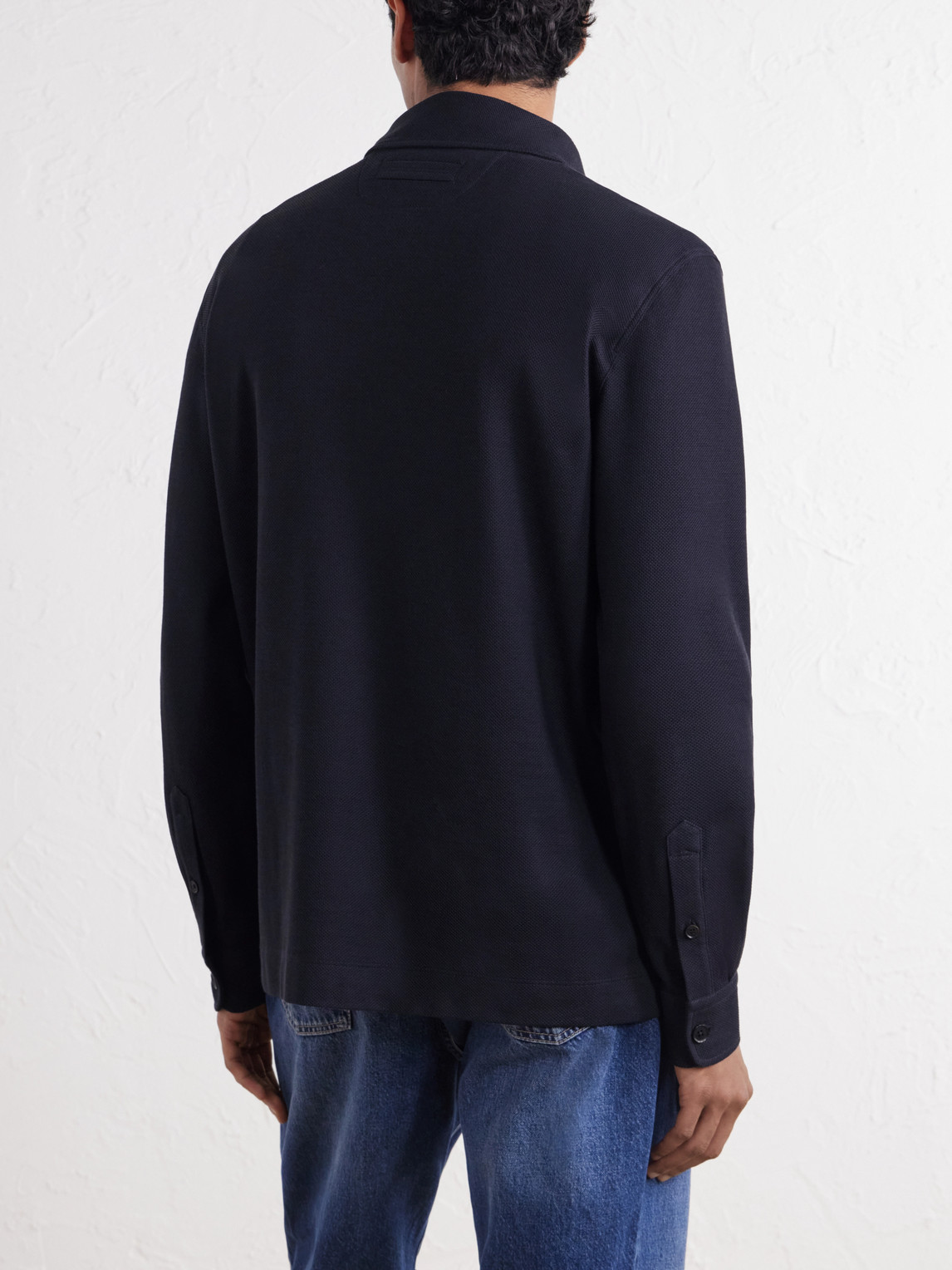 Cotton And Silk-Blend Piqué Polo Shirt