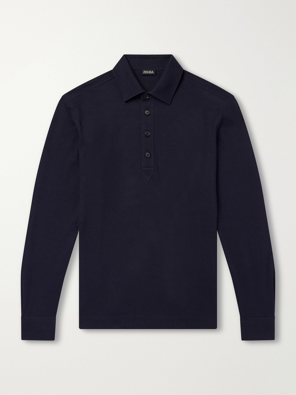 Cotton And Silk-Blend Piqué Polo Shirt