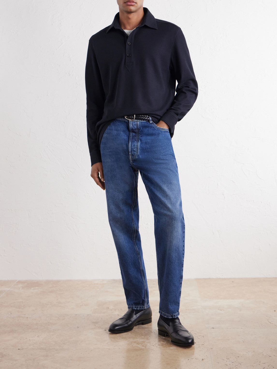 Cotton And Silk-Blend Piqué Polo Shirt