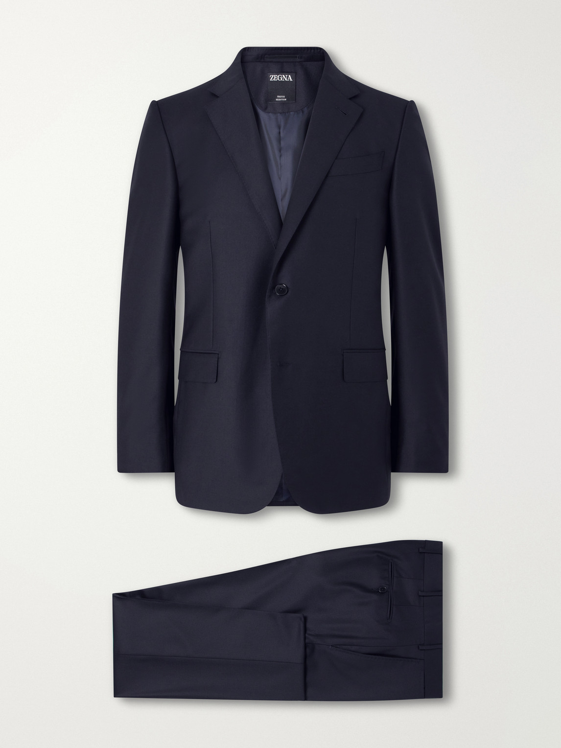 Zegna Merino Wool-twill Suit In Blue