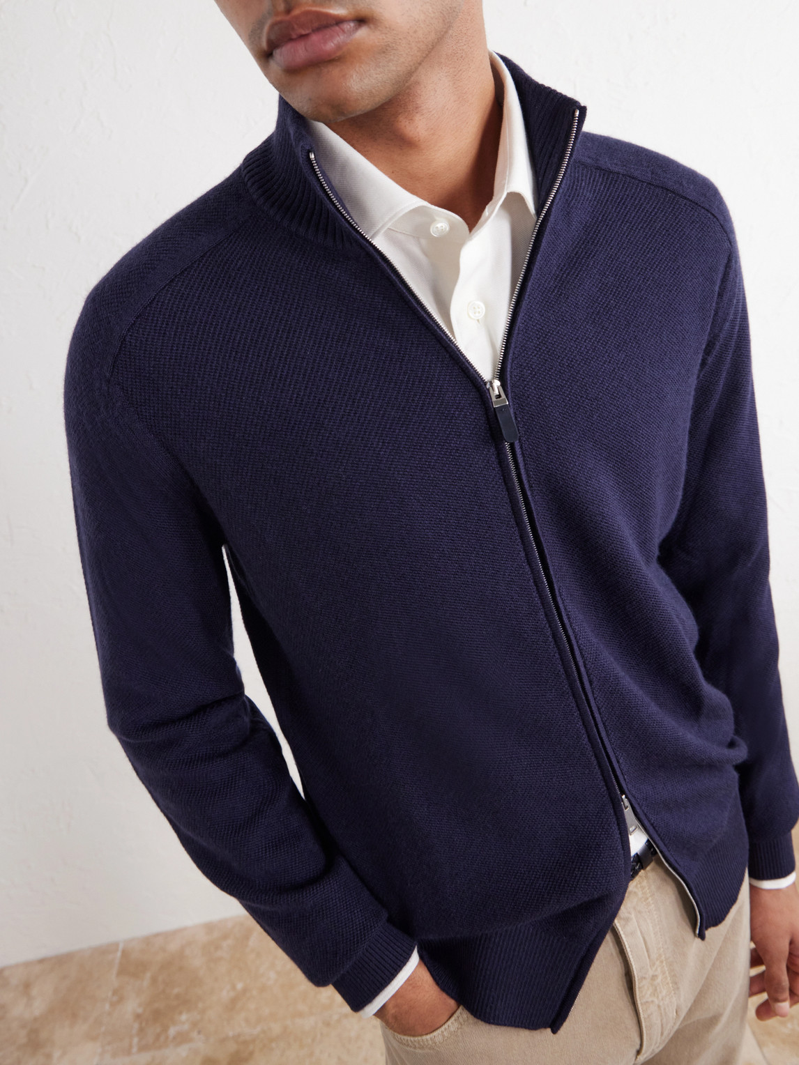 Cashmere And Silk-Blend Zip-Up Cardigan