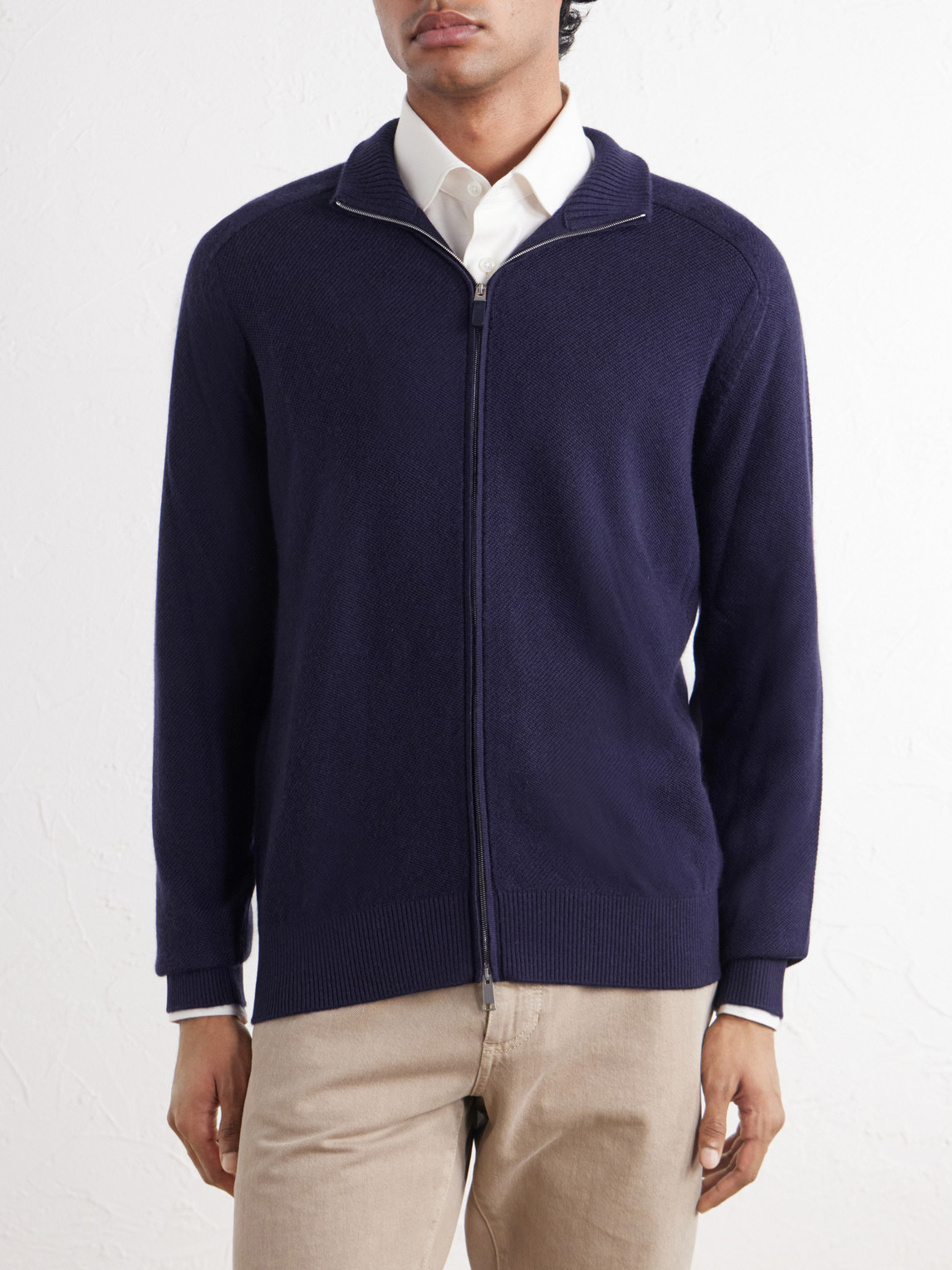 Cashmere And Silk-Blend Zip-Up Cardigan