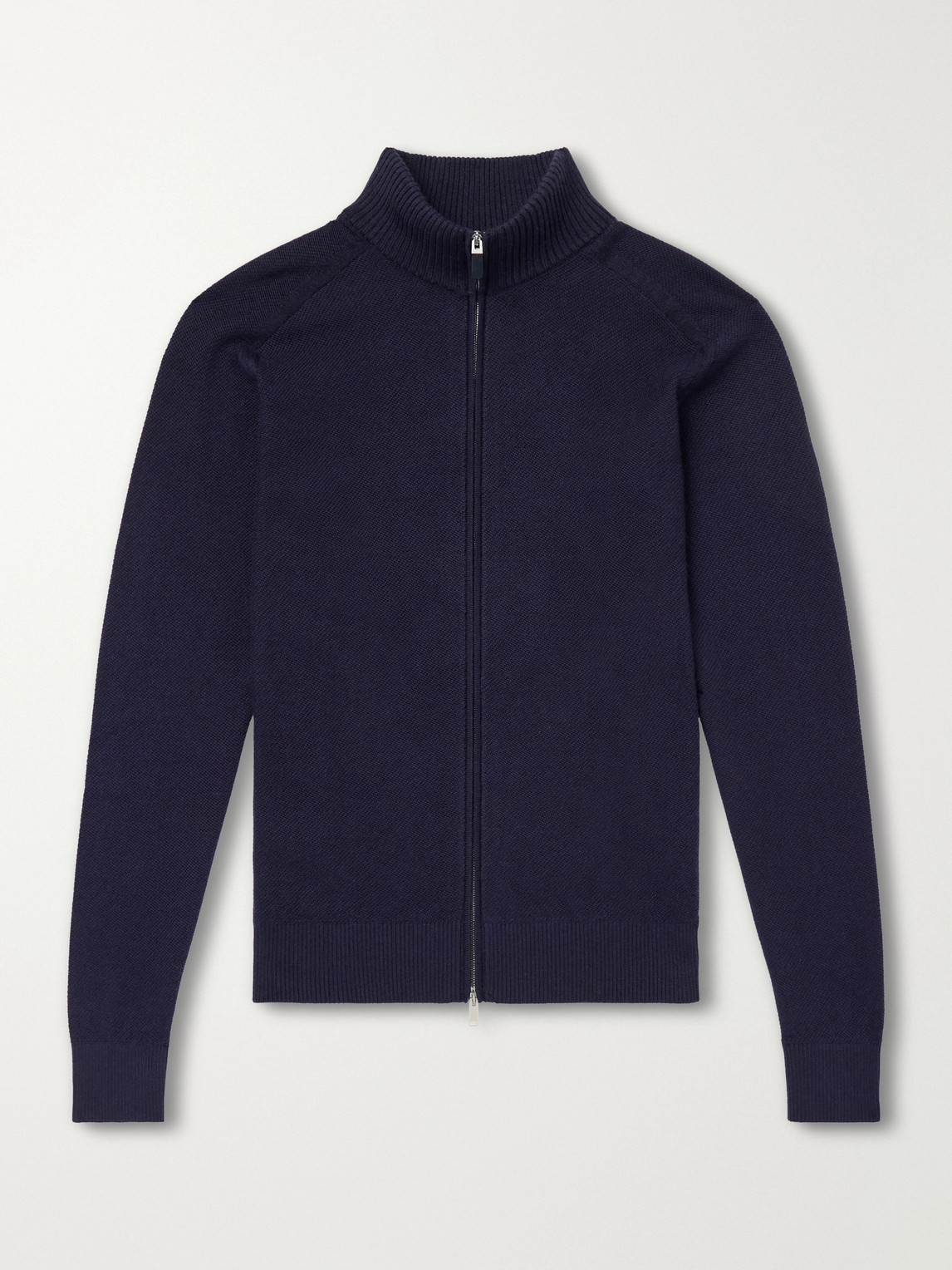 Zegna Cashmere And Silk-blend Zip-up Cardigan In Blue