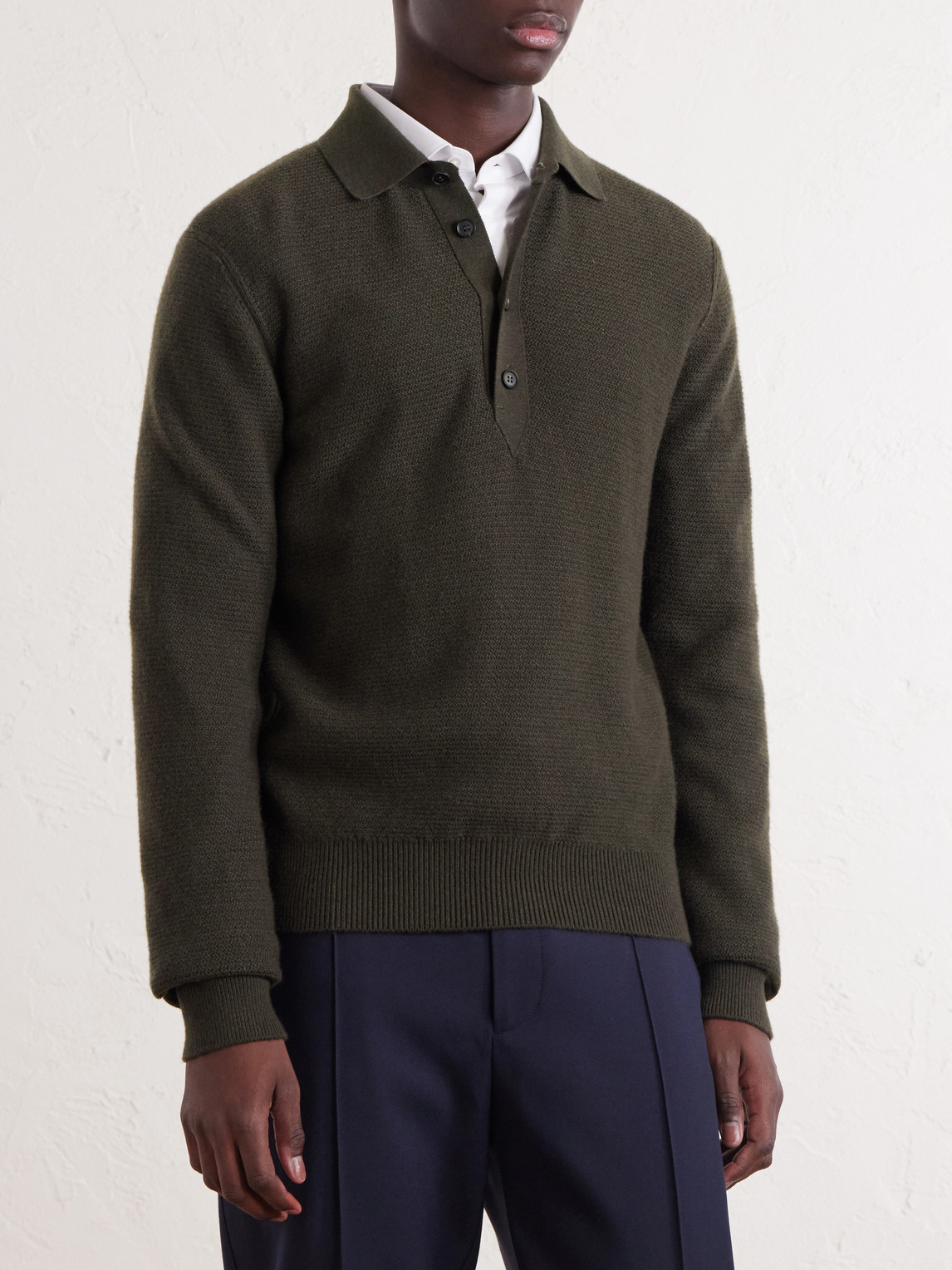 Oasi Cashmere-Piqué Polo Shirt