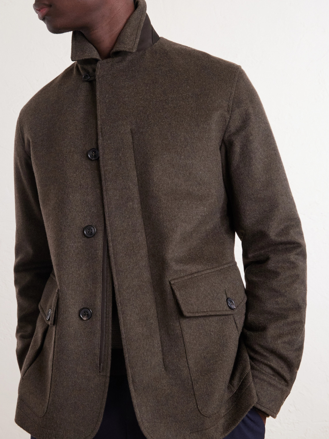 Oasi Herringbone Cashmere Coat