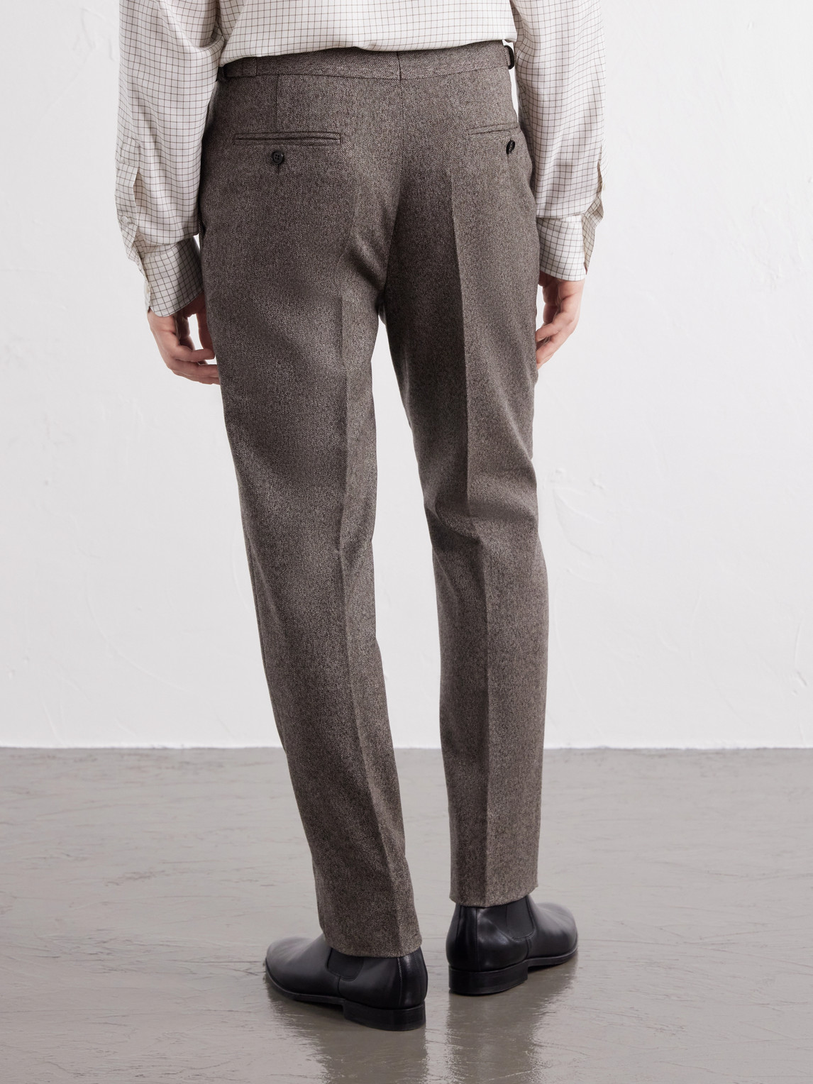 Tapered Herringbone Wool And Cashmere-Blend Trousers