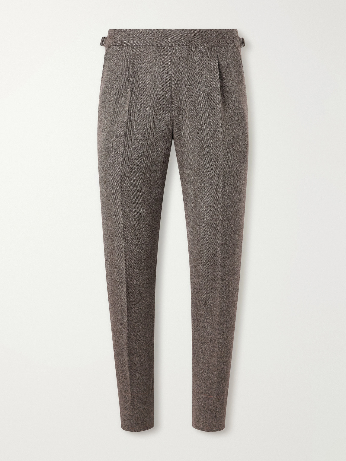 Tapered Herringbone Wool And Cashmere-Blend Trousers