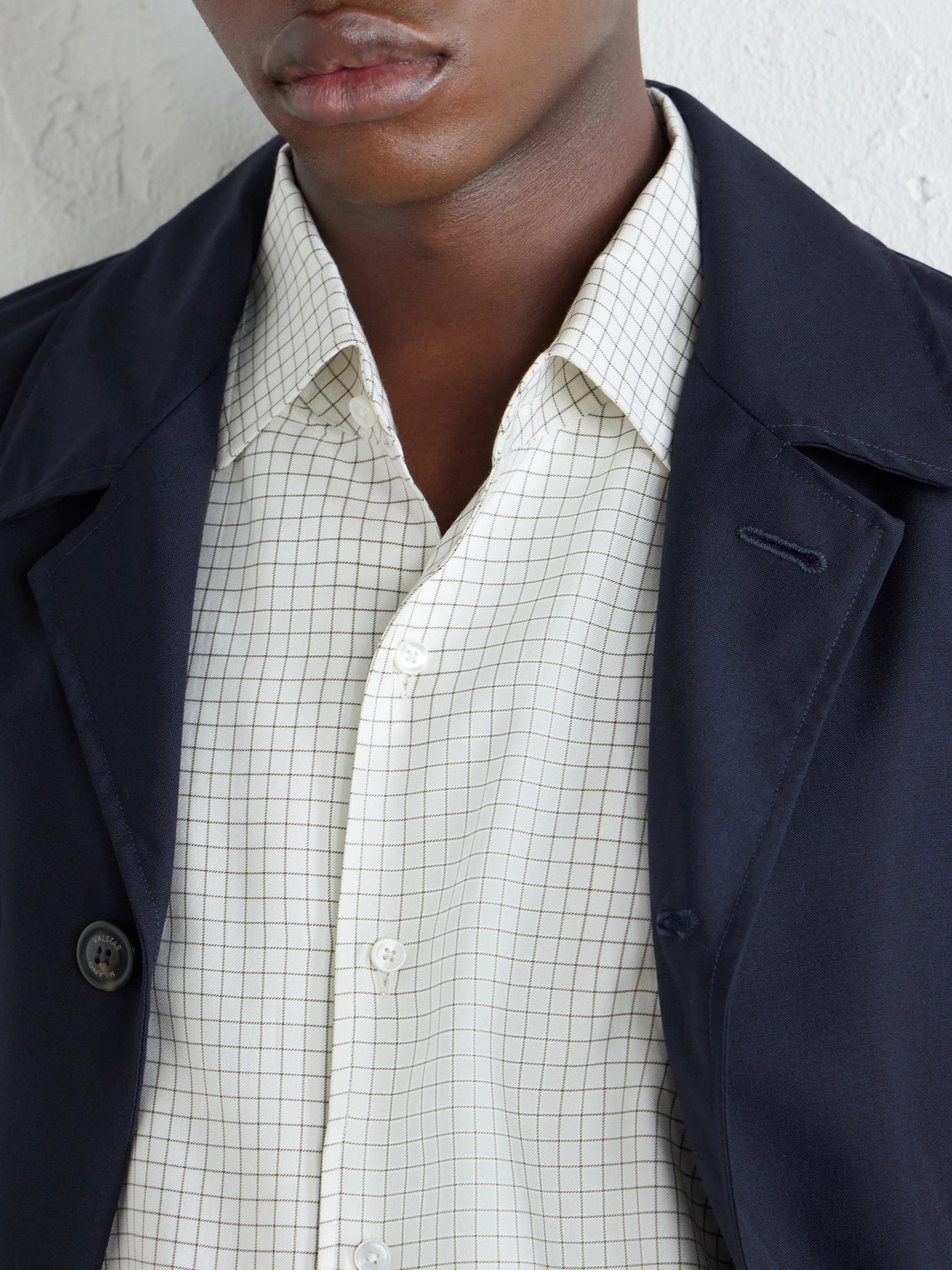 Checked Silk-Twill Shirt