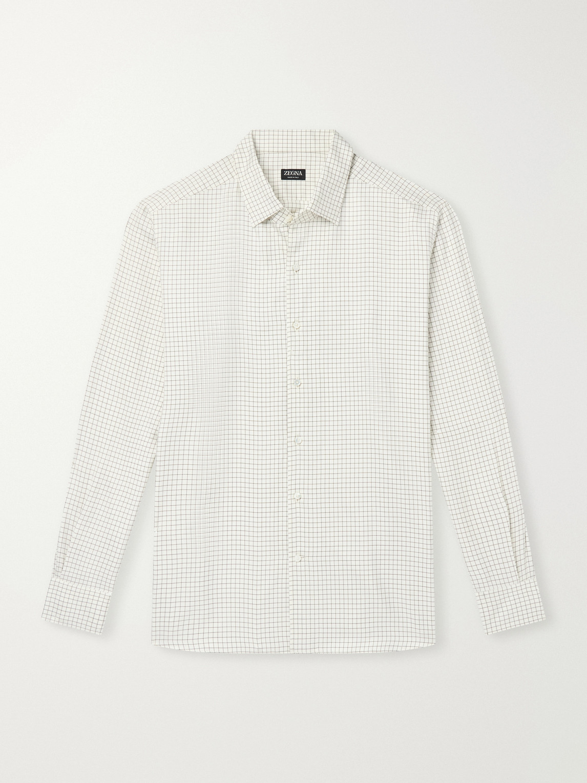 Checked Silk-Twill Shirt