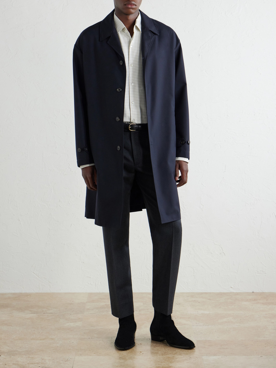 Checked Silk-Twill Shirt