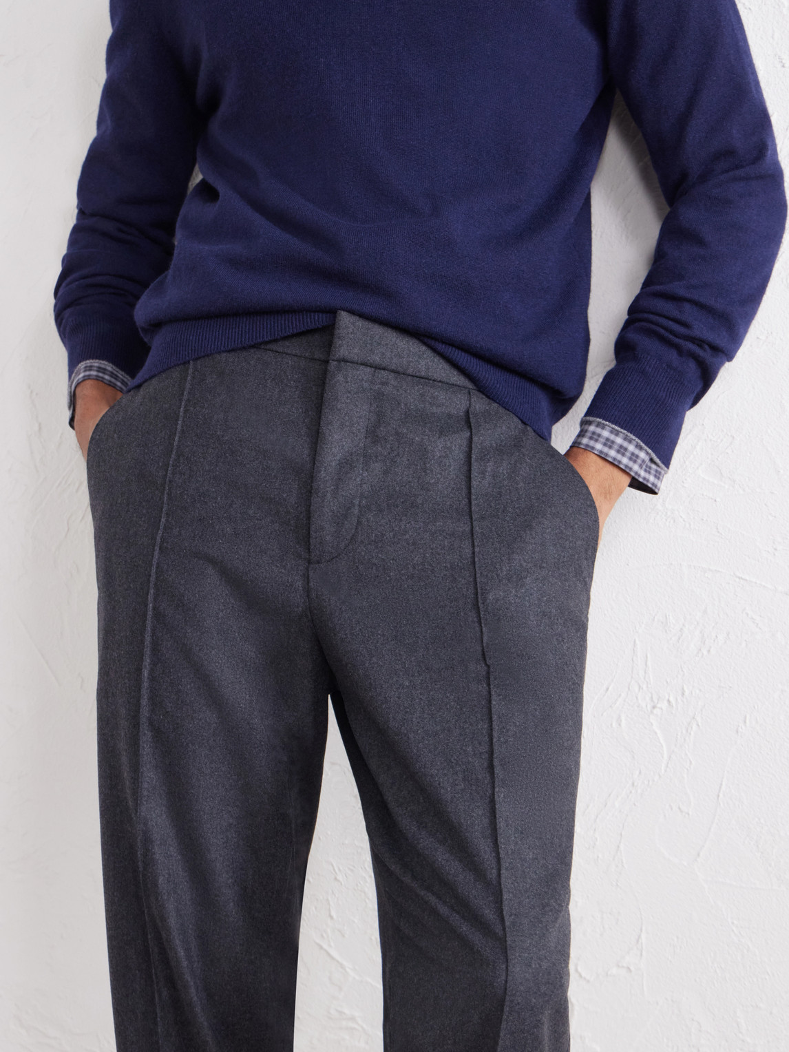 Straight-Leg Wool, Cashmere And Silk-Blend Trousers