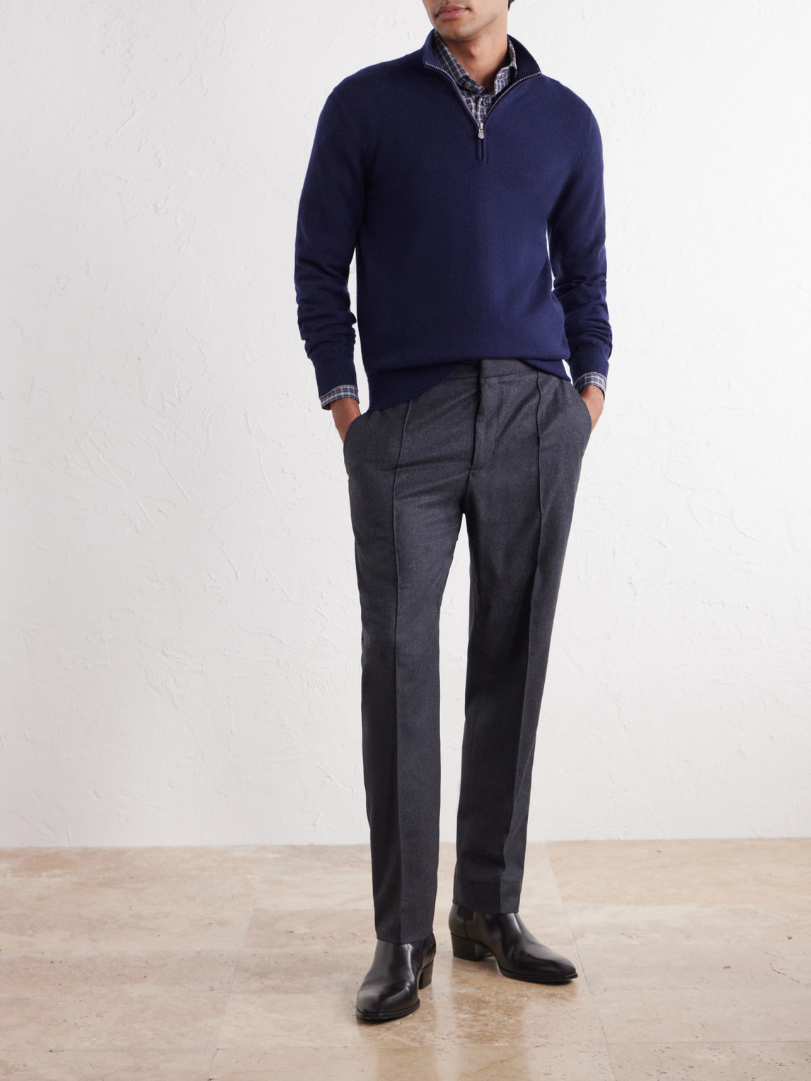 Straight-Leg Wool, Cashmere And Silk-Blend Trousers
