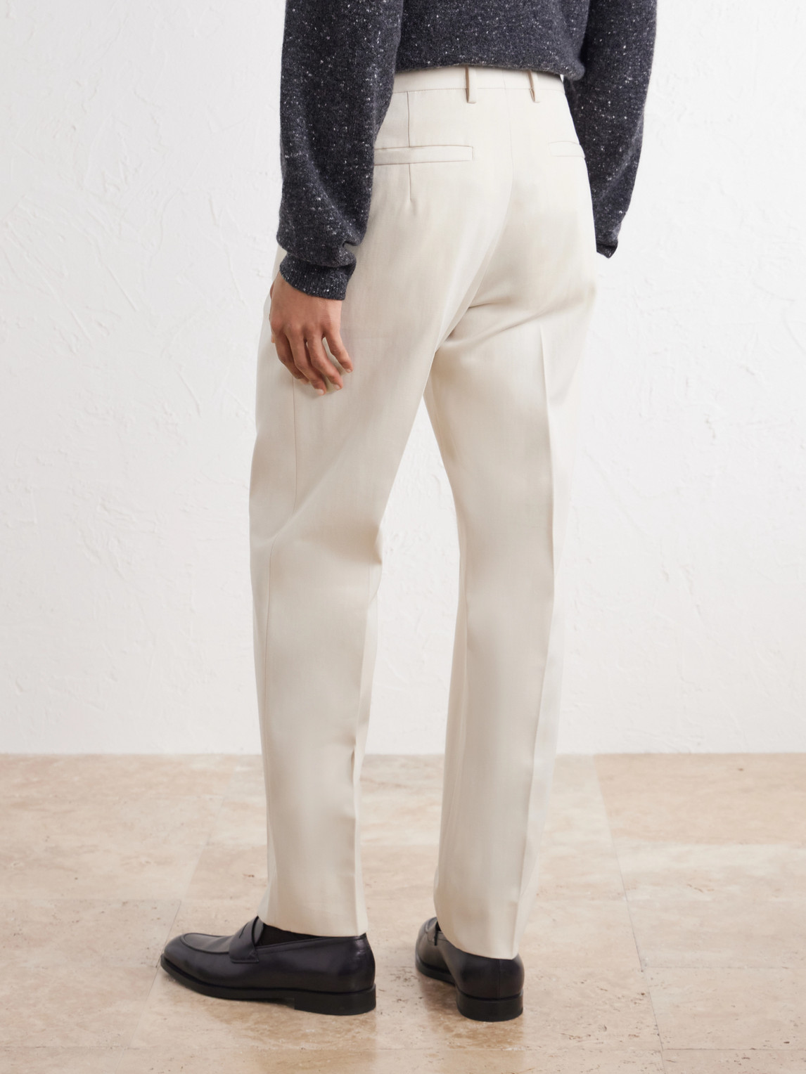 Straight-Leg Cotton And Wool