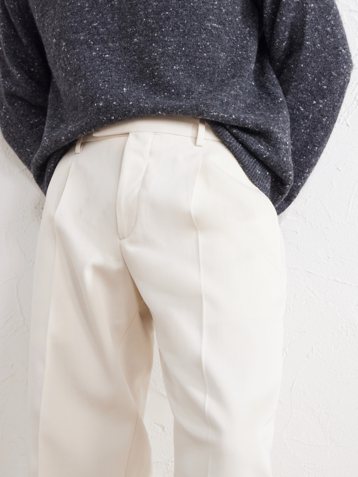 Straight-Leg Cotton And Wool