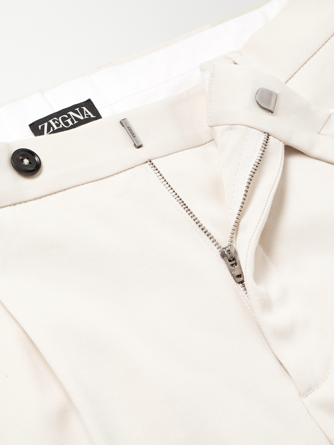 Straight-Leg Cotton And Wool