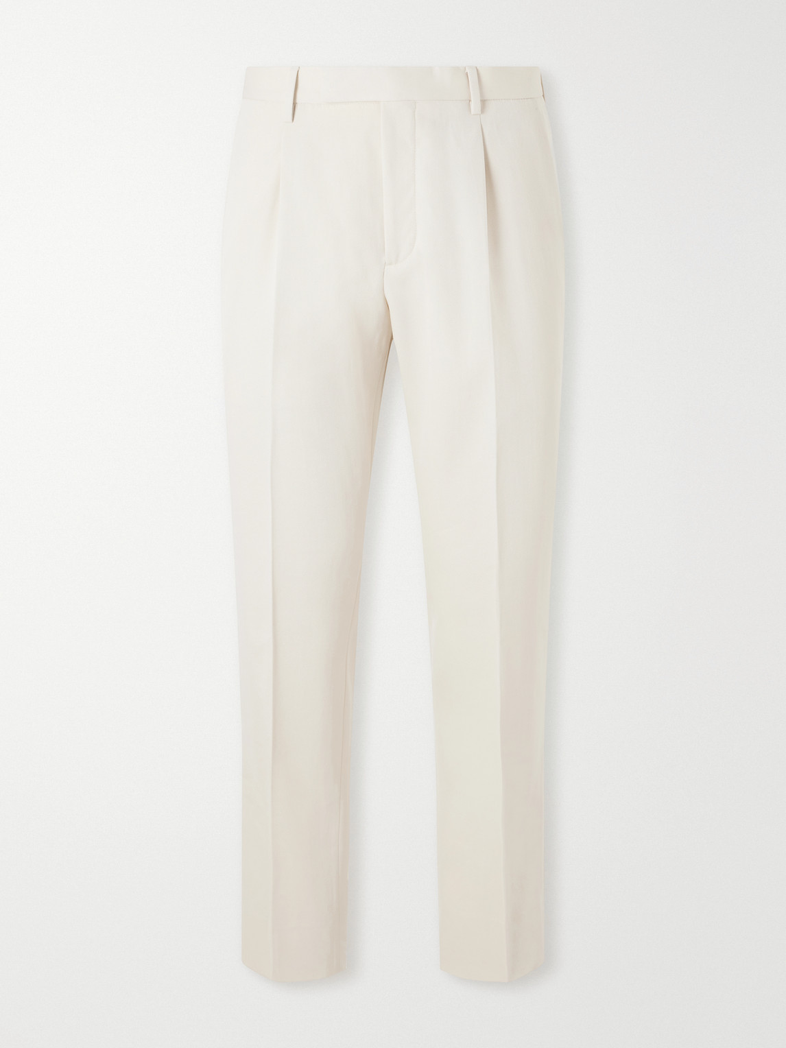 Straight-Leg Cotton And Wool