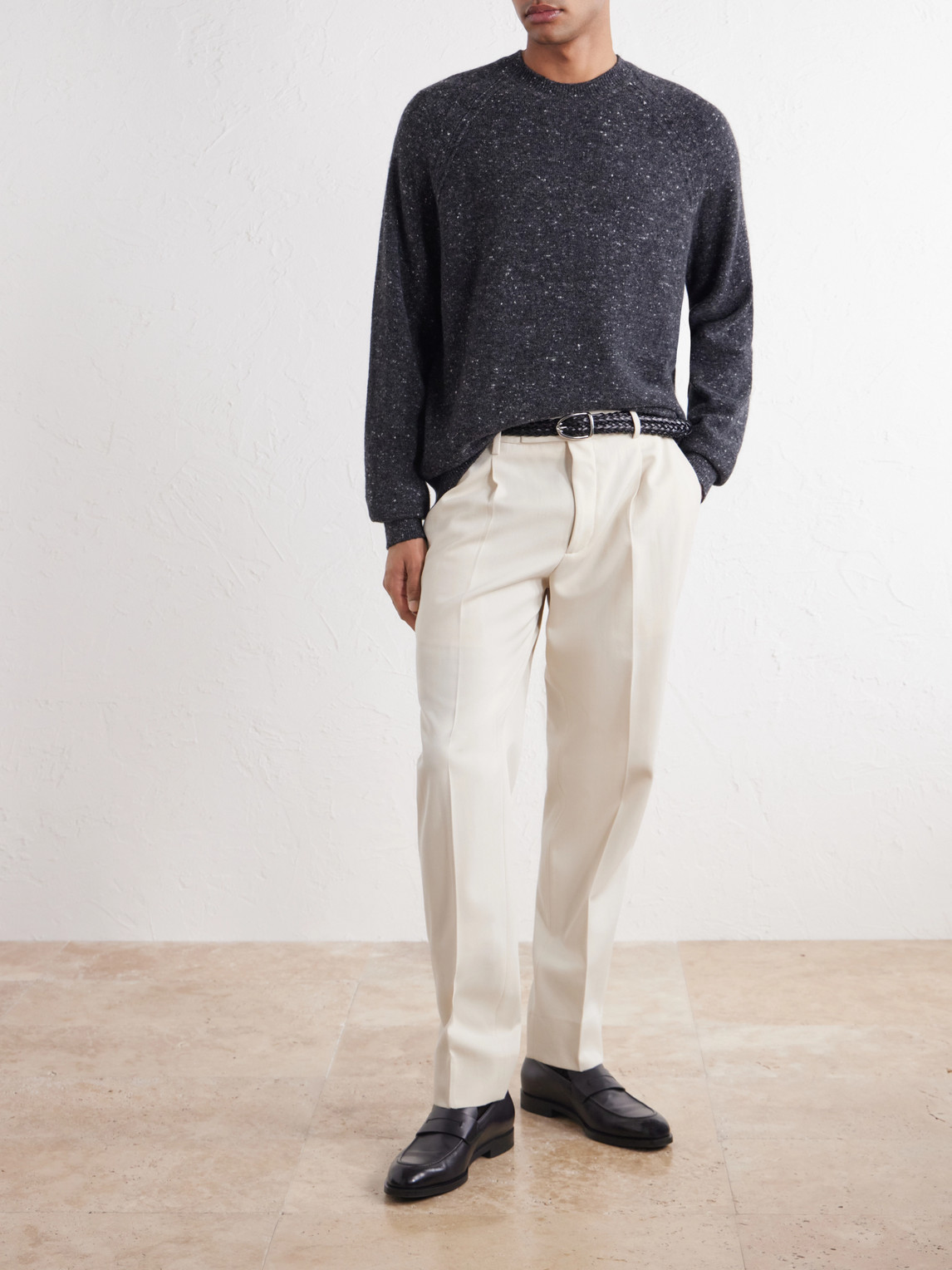 Straight-Leg Cotton And Wool