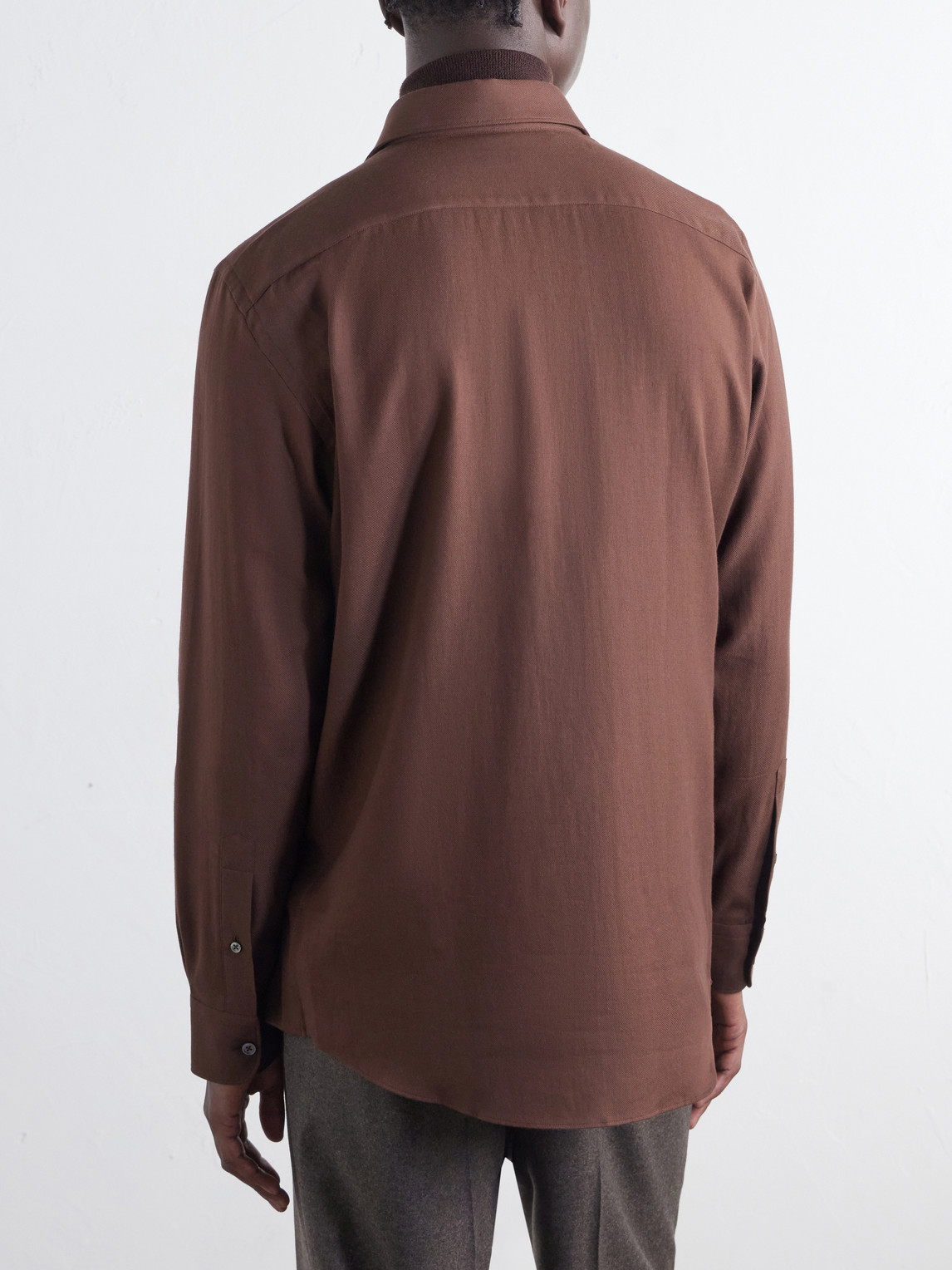 Cotton And Cashmere-Blend Twill Shirt