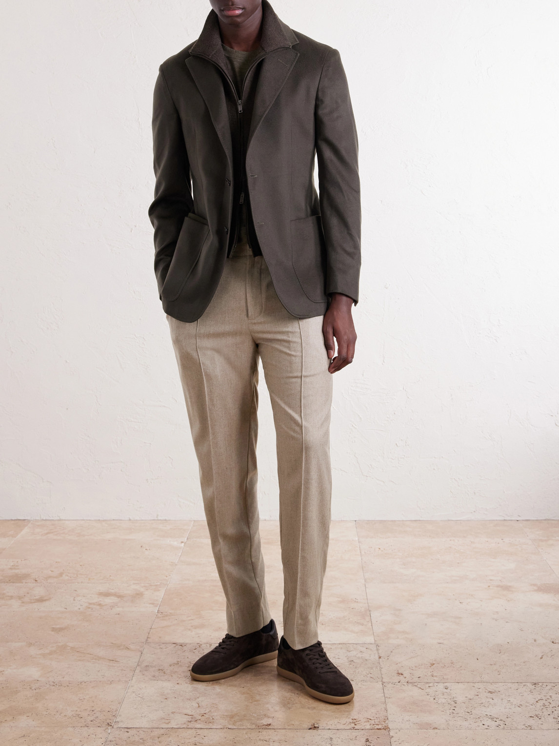 Straight-Leg Wool, Cashmere And Silk-Blend Trousers