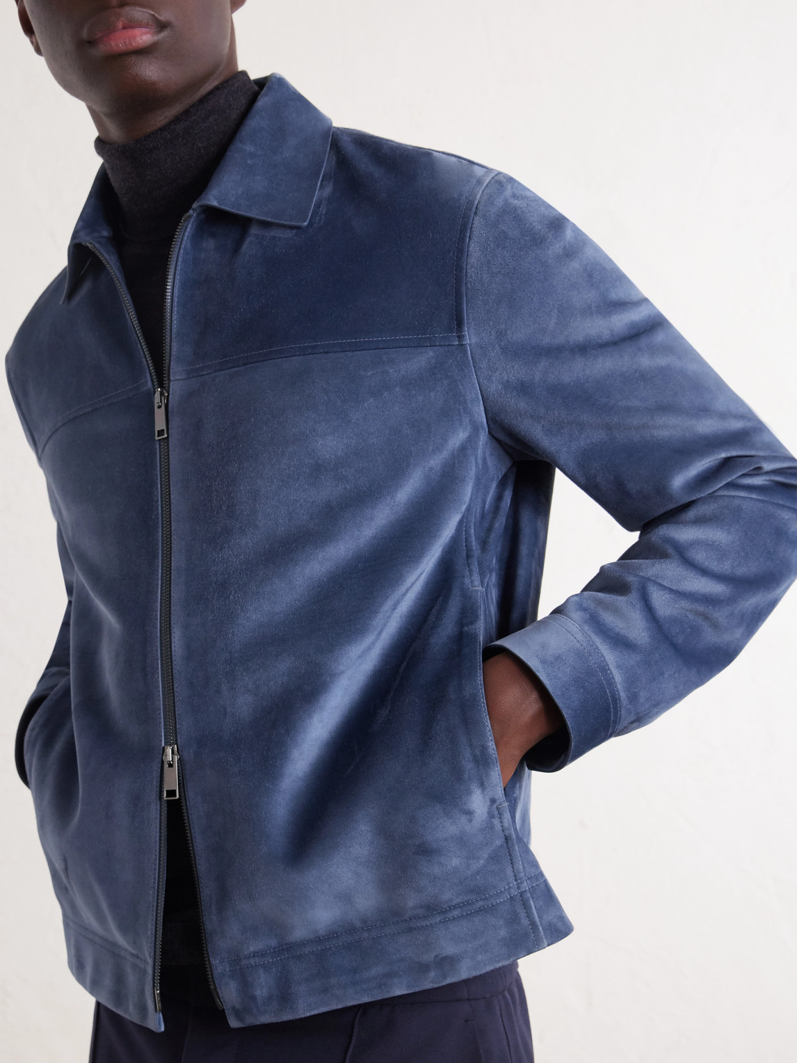 Suede Blouson Jacket