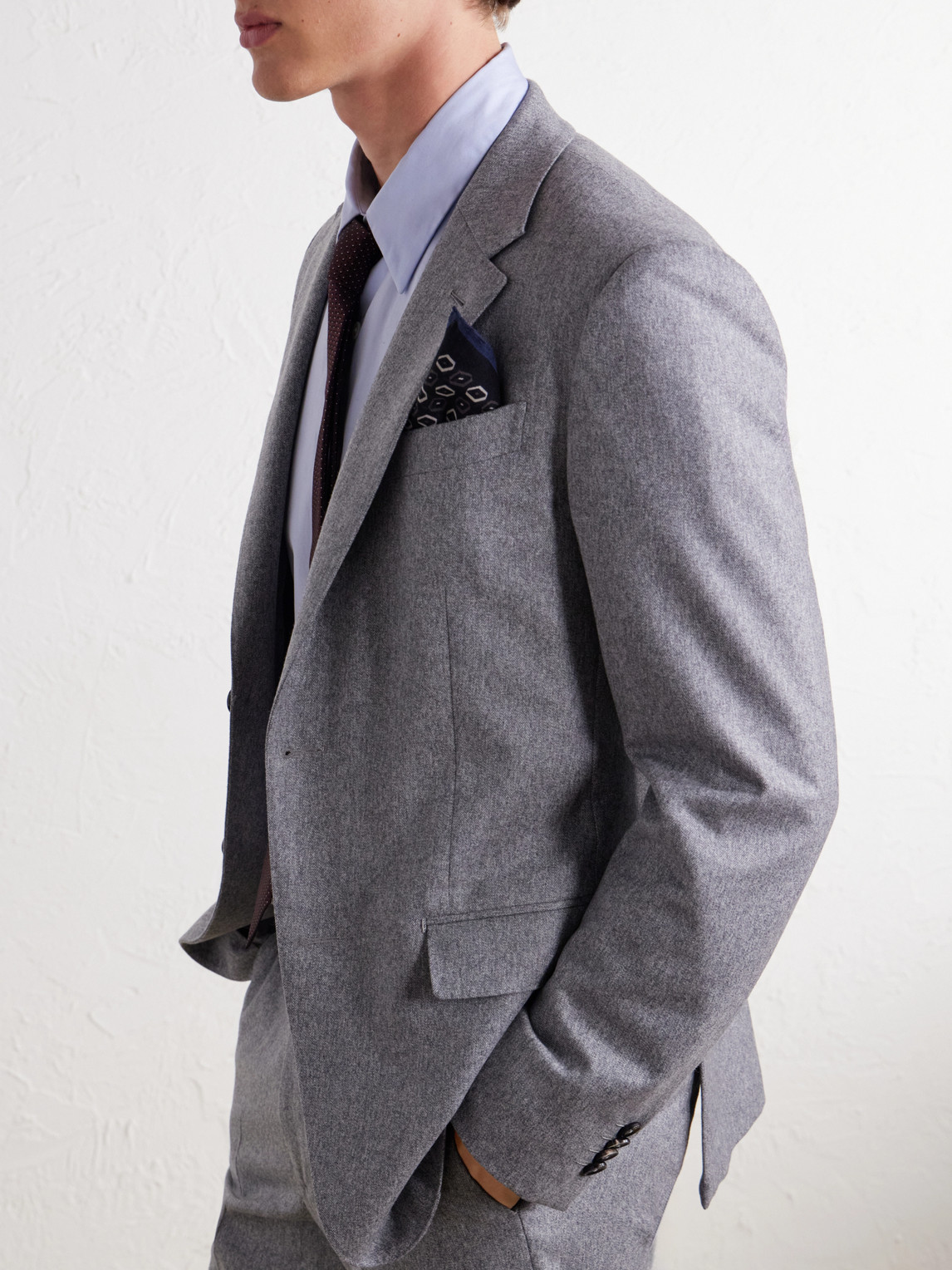 Wool And Cashmere-Blend Mélange Flannel Suit Jacket