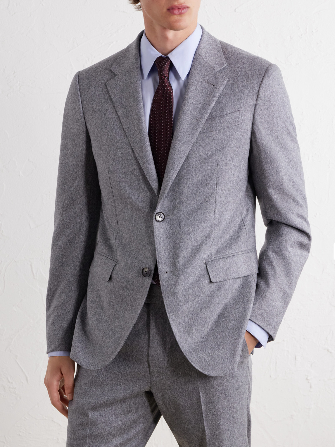 Wool And Cashmere-Blend Mélange Flannel Suit Jacket