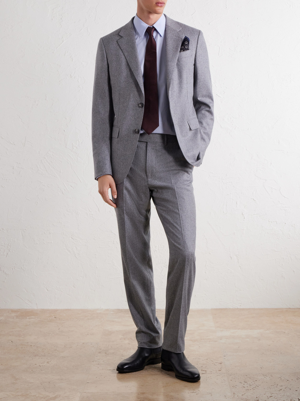 Wool And Cashmere-Blend Mélange Flannel Suit Jacket