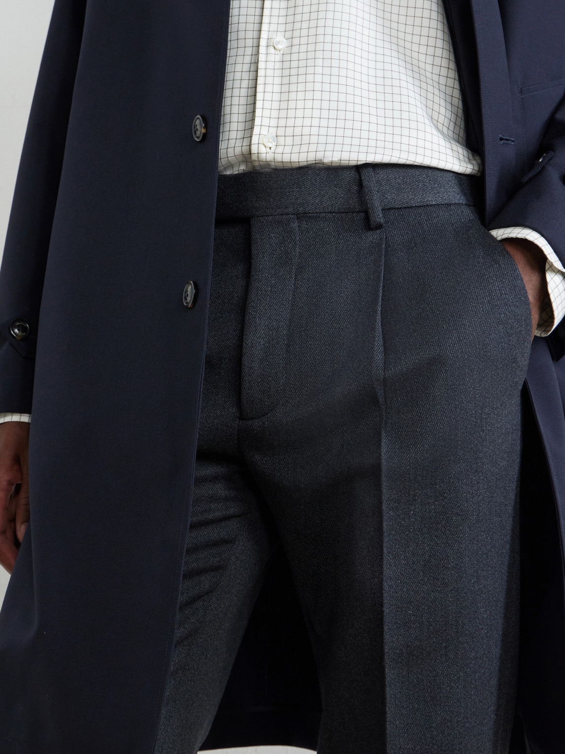 Straight-Leg Wool And Cashmere-Blend Twill Trousers