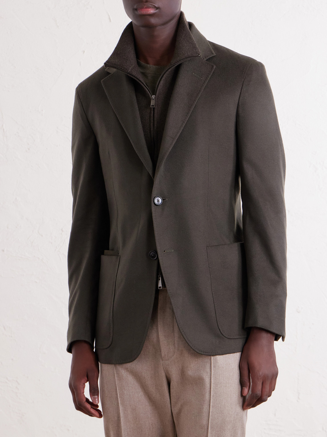 Oasi Cashmere Zip-Up Blazer