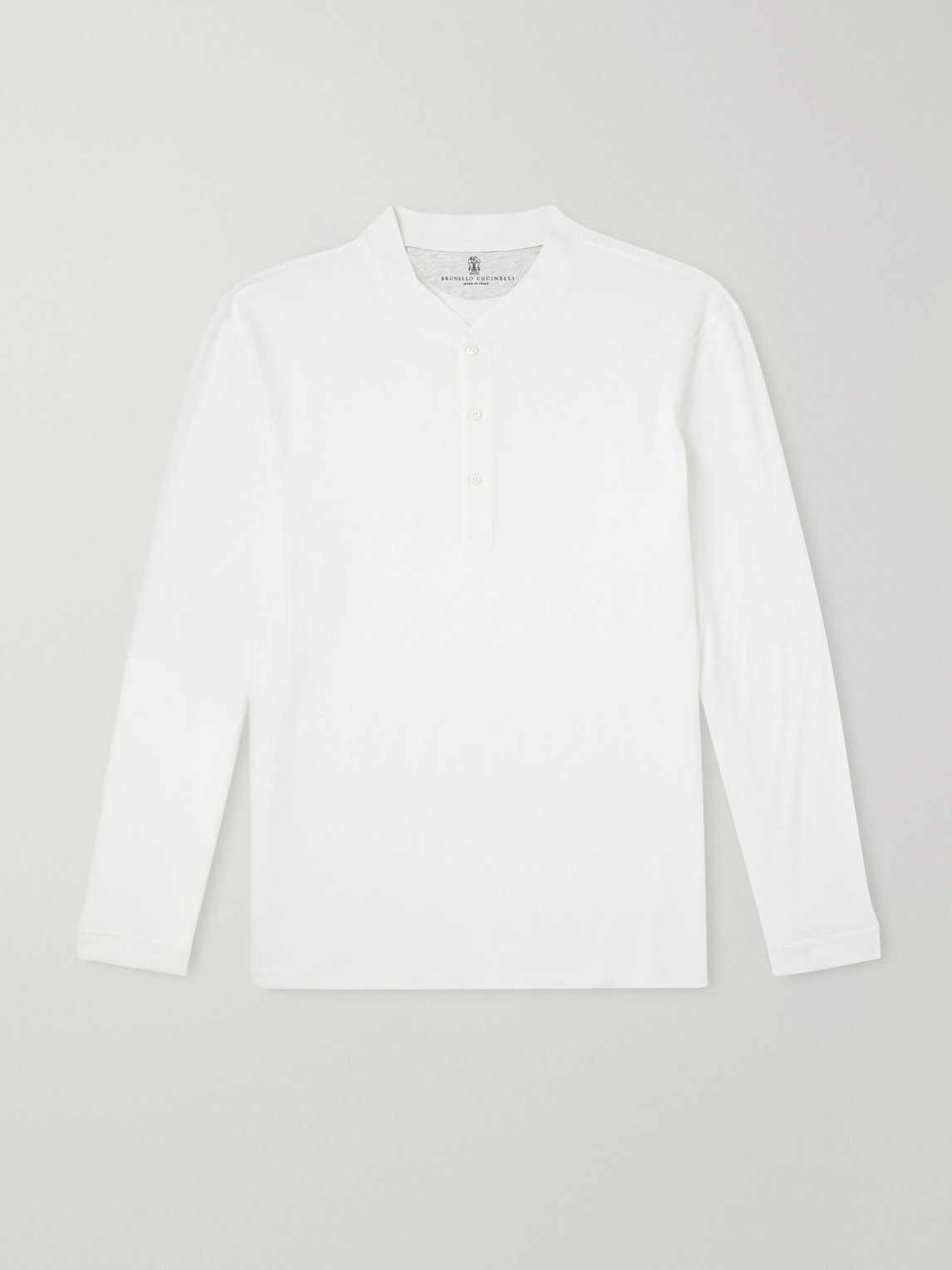 Brunello Cucinelli Linen and Cotton-Blend Henley T-Shirten