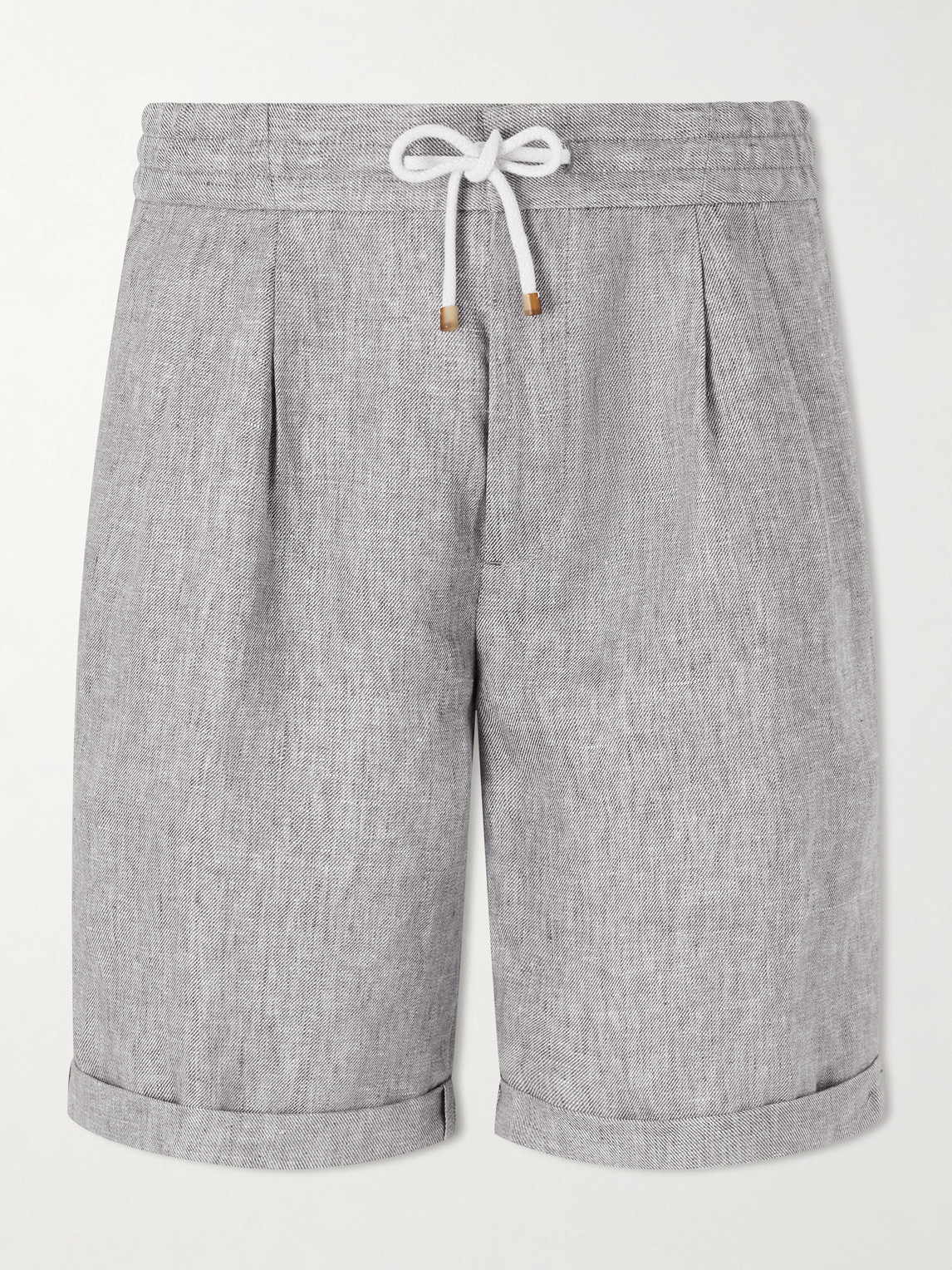 Brunello Cucinelli Hemp and Linen-Blend Drawstring Bermuda Shorts IT 50
