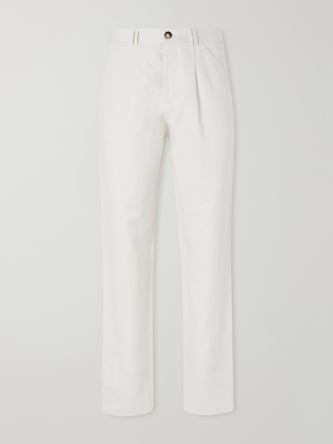 Brunello Cucinelli Slim-Fit Cotton and Linen-Blend Trousers IT 56