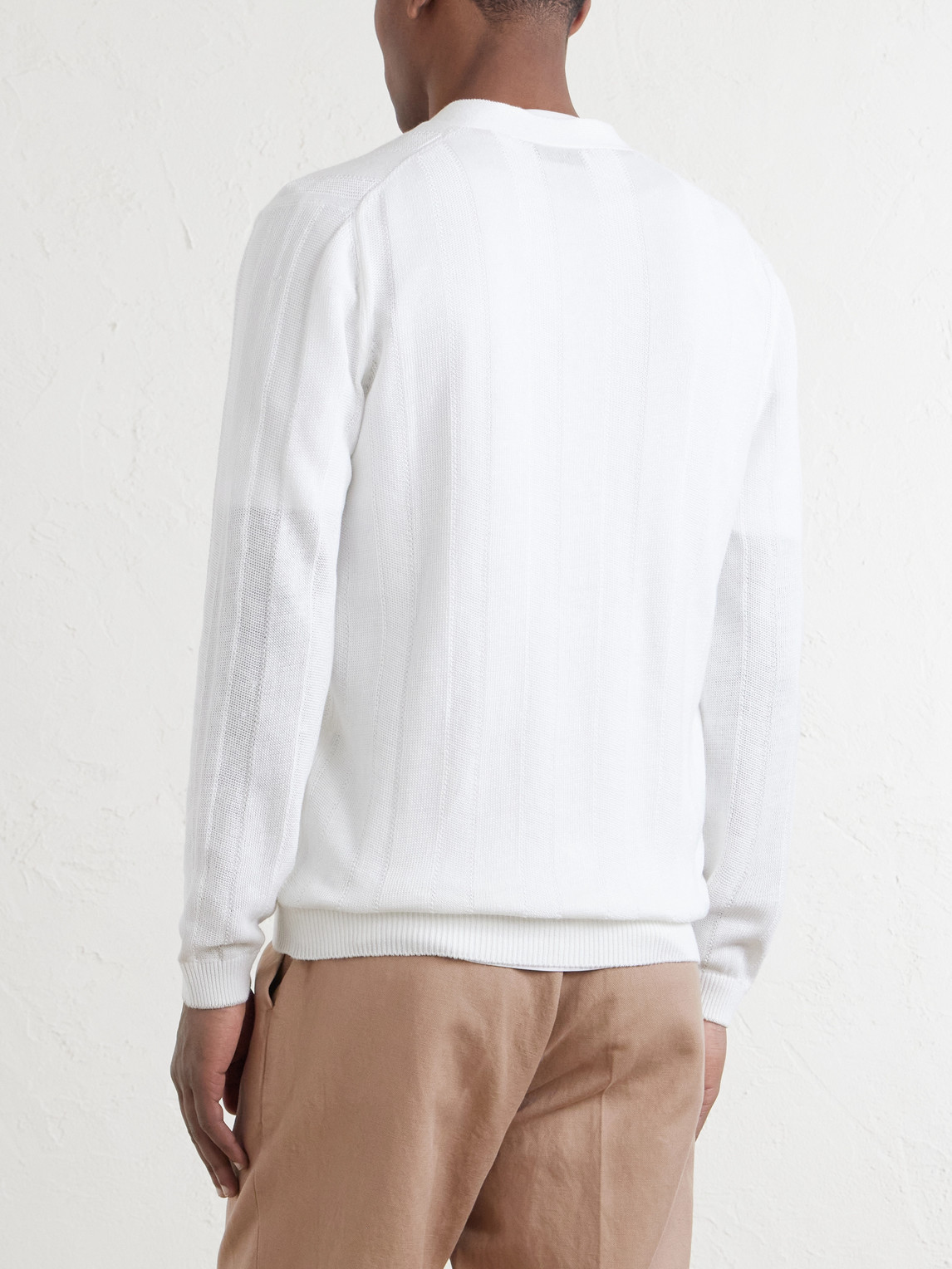  Brunello Cucinelli - Knitted Linen And Cotton-blend Cardigan - Men - White - It 46 