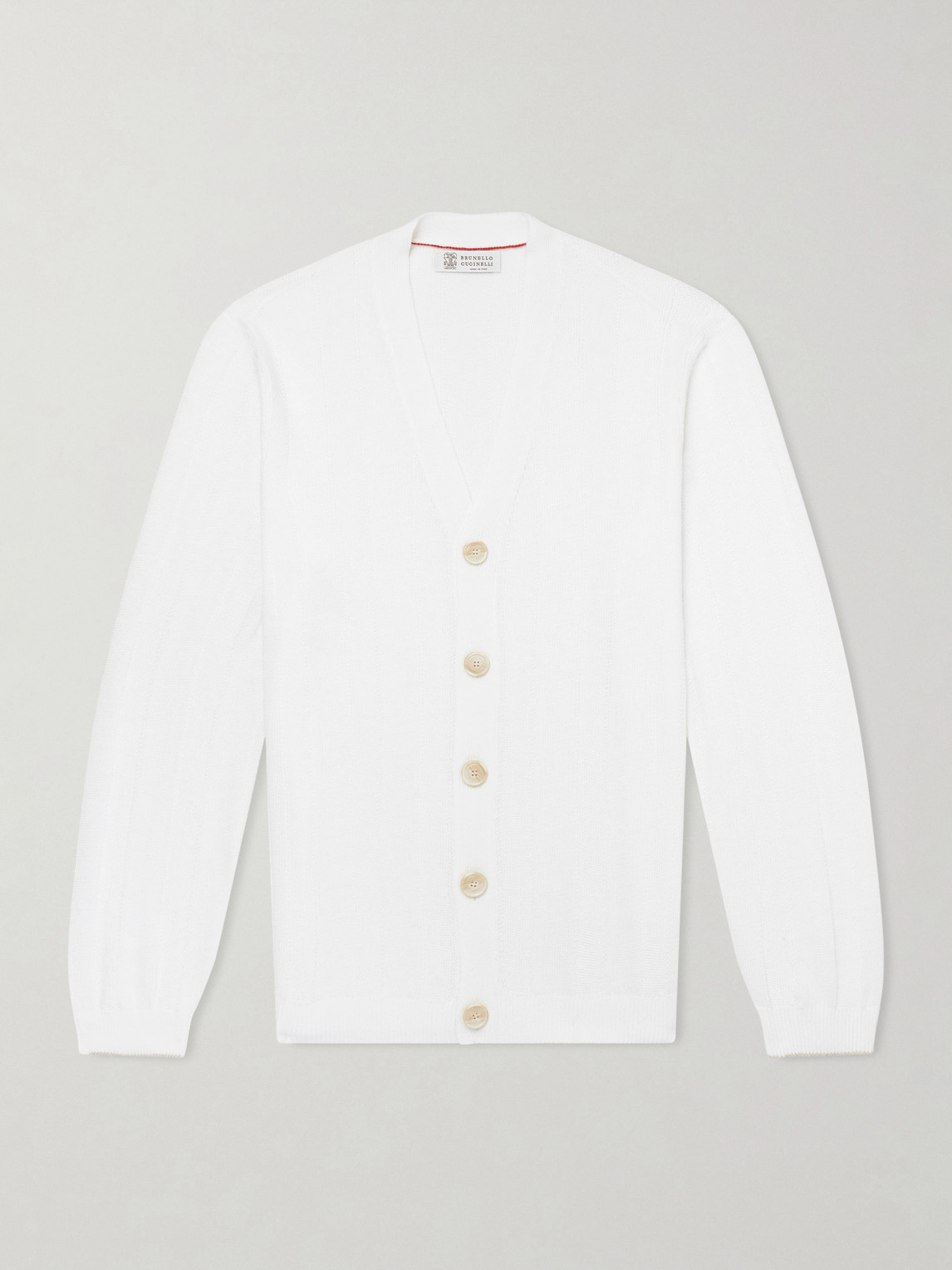 Brunello Cucinelli Knitted Linen and Cotton-Blend Cardigan IT 54