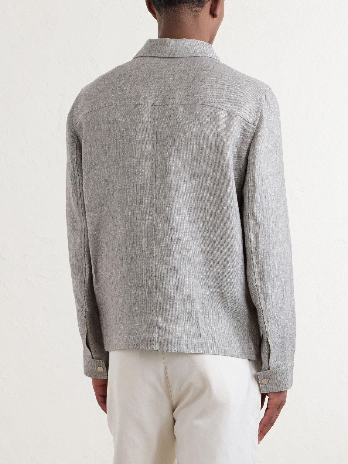  Brunello Cucinelli - Hemp And Linen-blend Twill Blouson Jacket - Men - Gray - It 46 