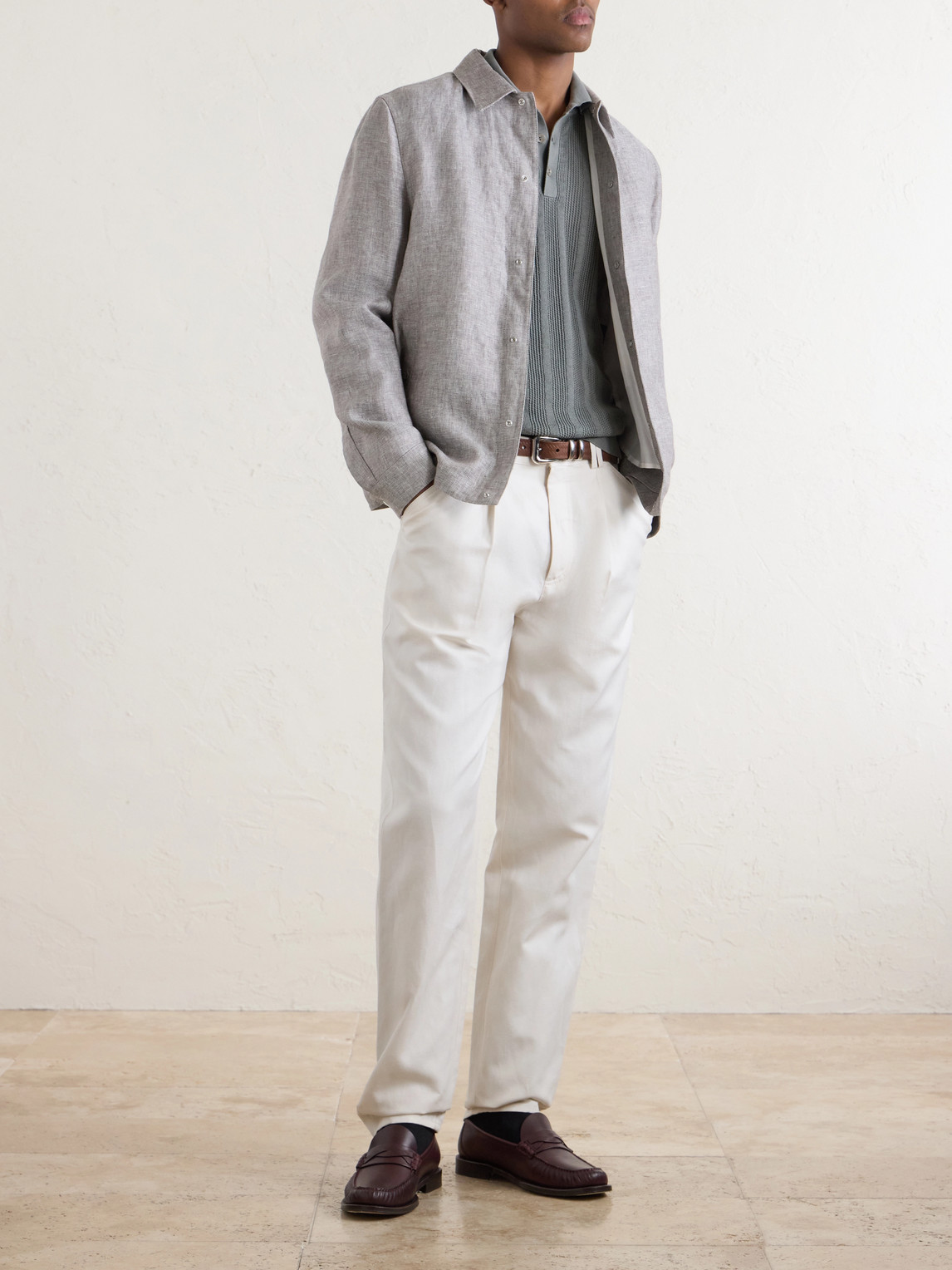 Hemp And Linen-Blend Twill Blouson Jacket
