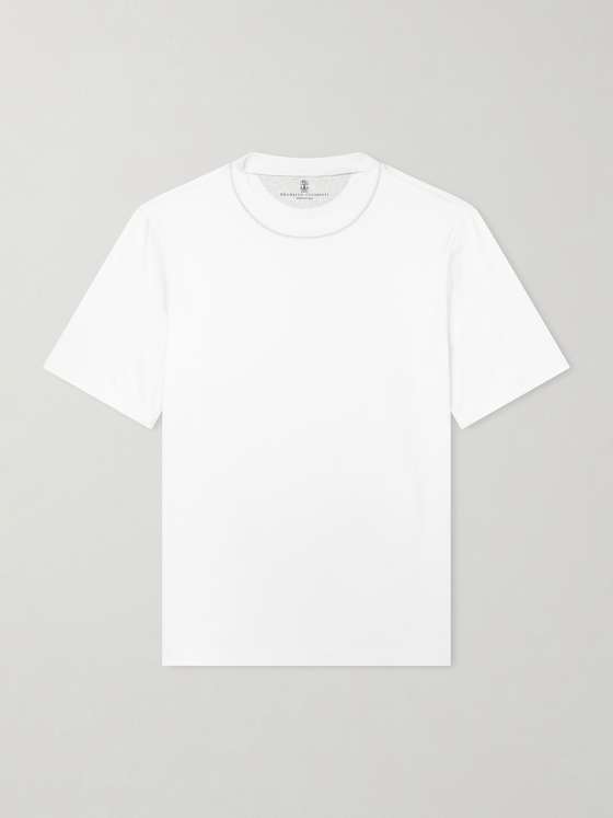 Brunellocucinelli Piped Cotton-Jersey T-Shirt