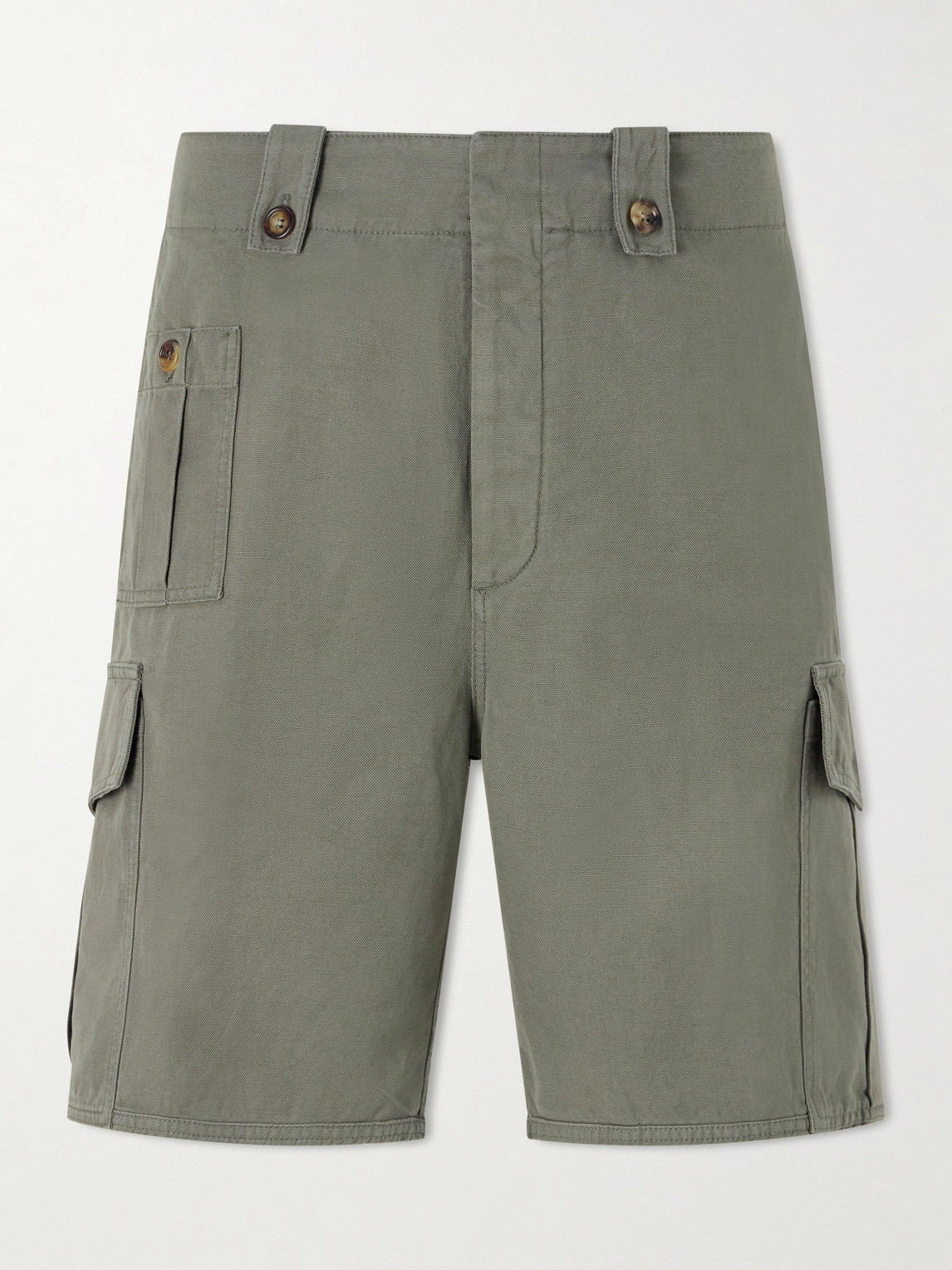 Brunello Cucinelli Cotton and Linen-Blend Canvas Bermuda Shorts IT 46