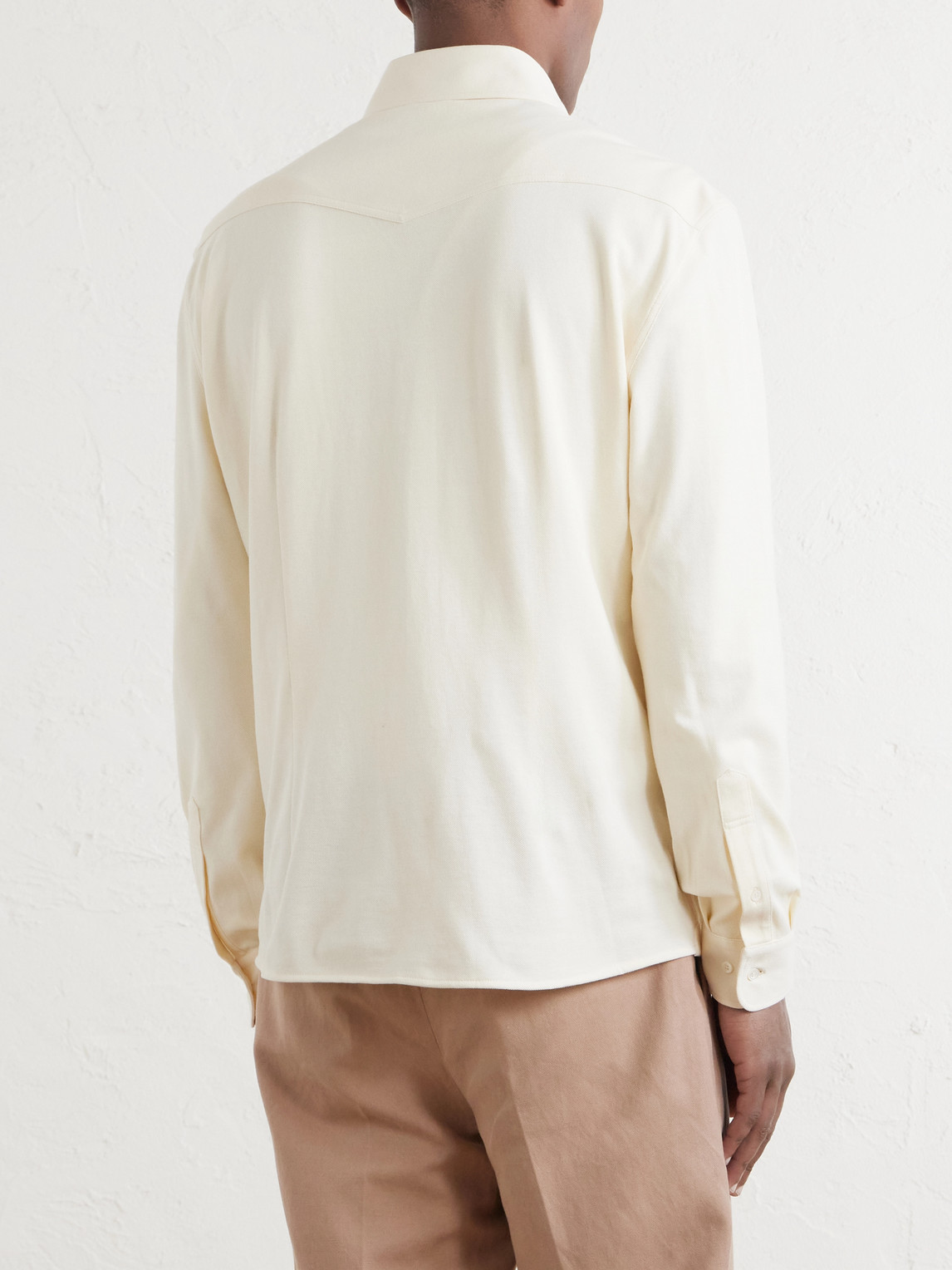 Honeycomb-Knit Cotton Shirt