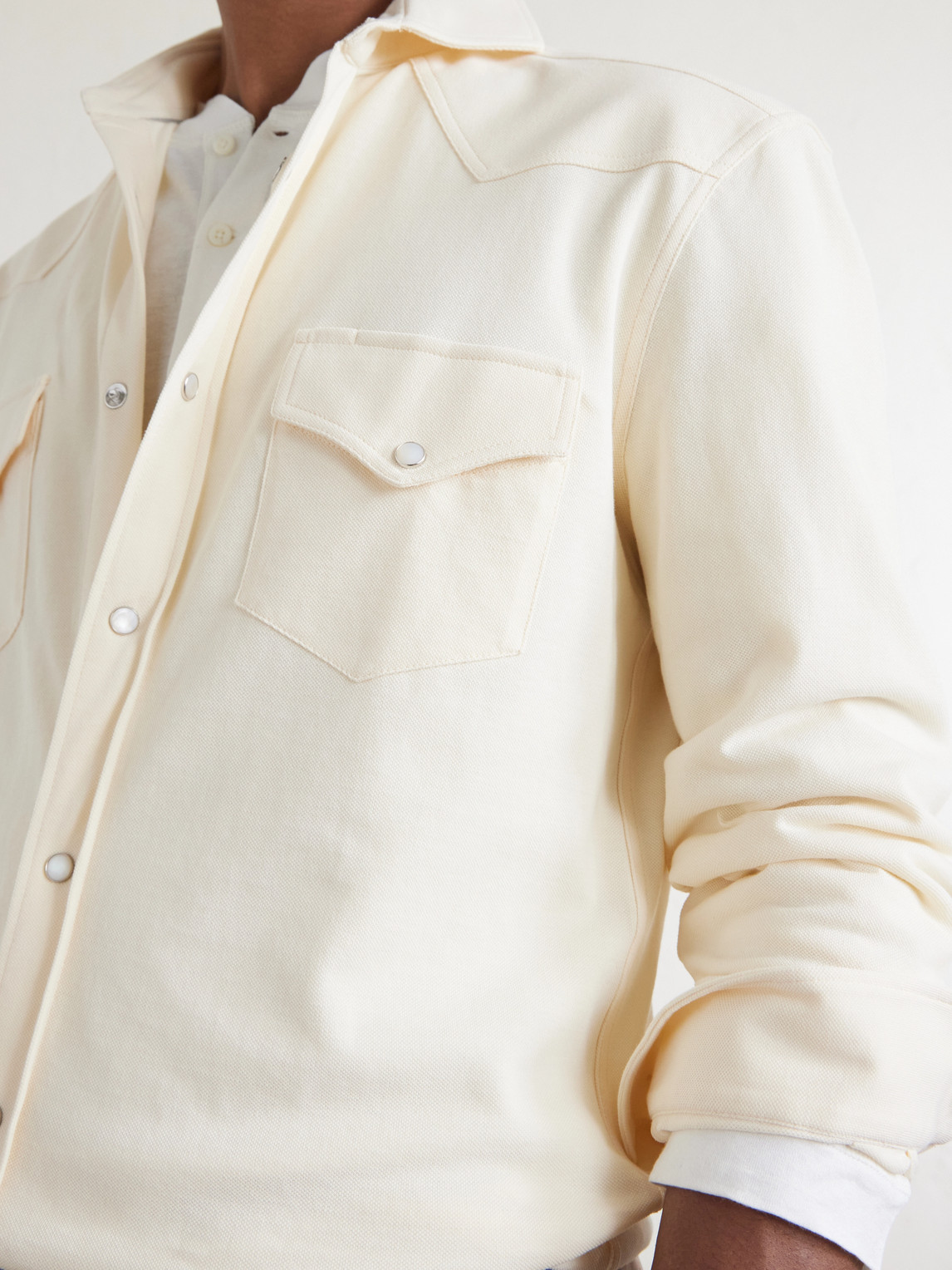 Honeycomb-Knit Cotton Shirt