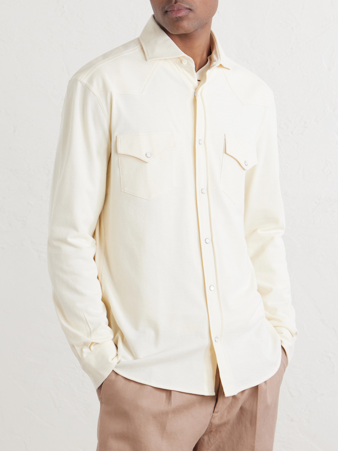 Honeycomb-Knit Cotton Shirt