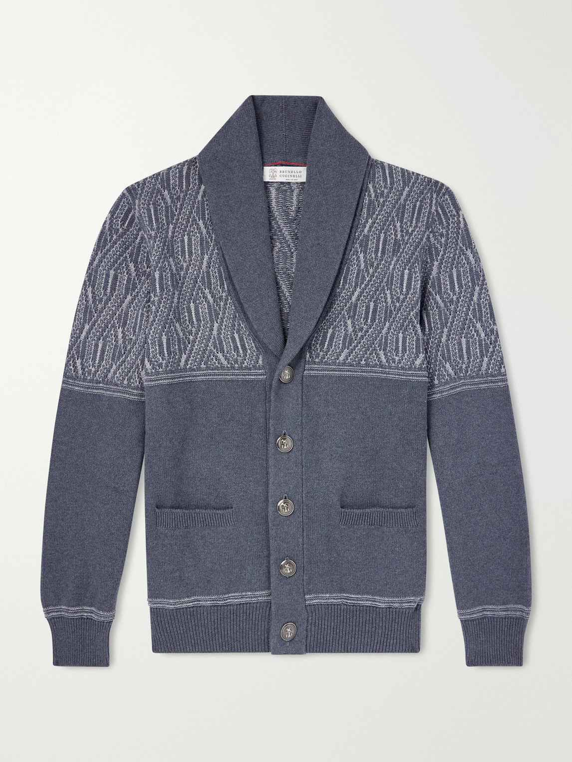 Brunello Cucinelli Shawl-Collar Knitted Cotton Cardigan IT 46