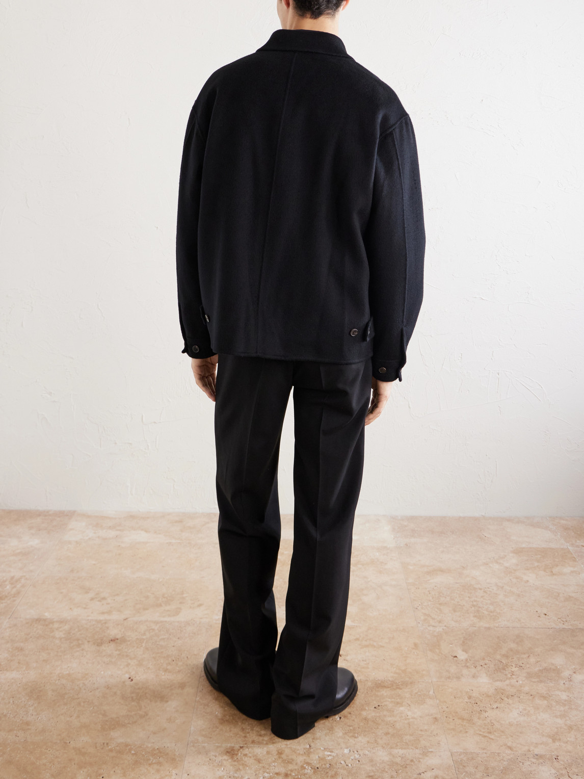 Frame Double-face Wool Bomber Jacket In Black