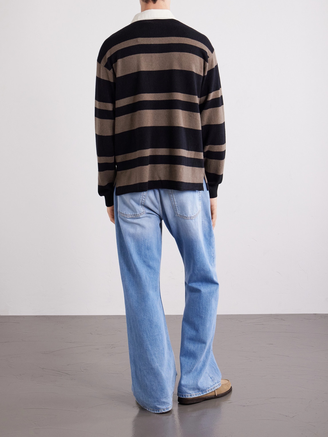 Striped Wool And Cashmere-Blend Polo Shirt