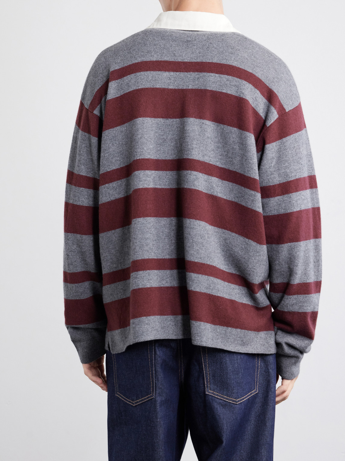 Striped Wool And Cashmere-Blend Polo Shirt