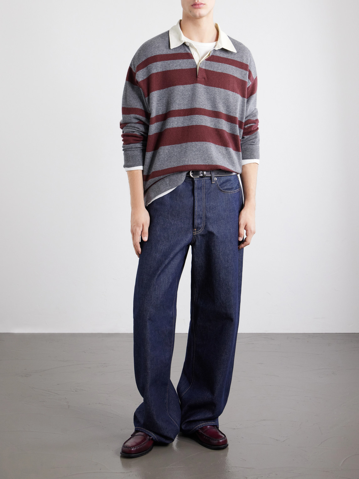 Striped Wool And Cashmere-Blend Polo Shirt