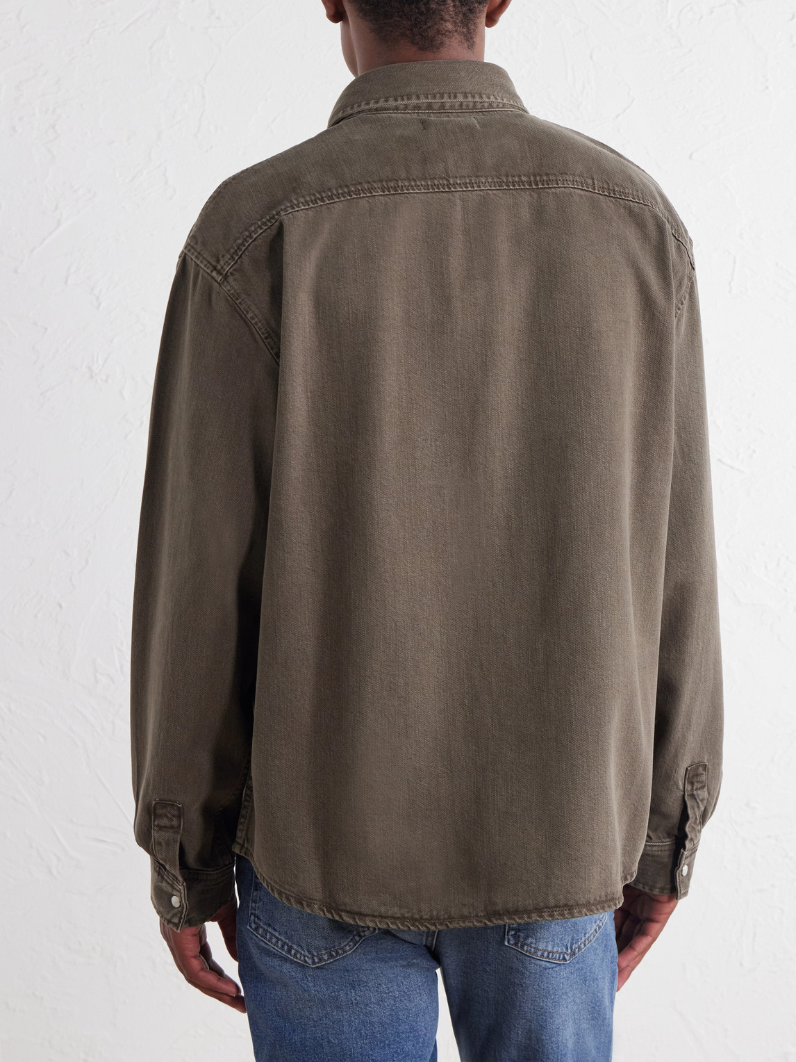Frame Denim Overshirt In Brown