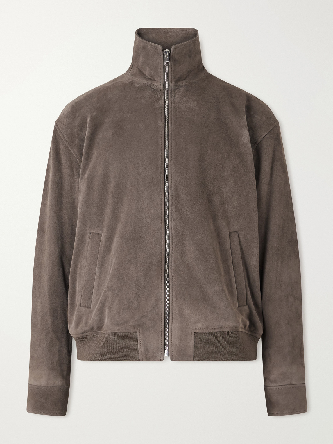 Frame Suede Bomber Jacket In Brown