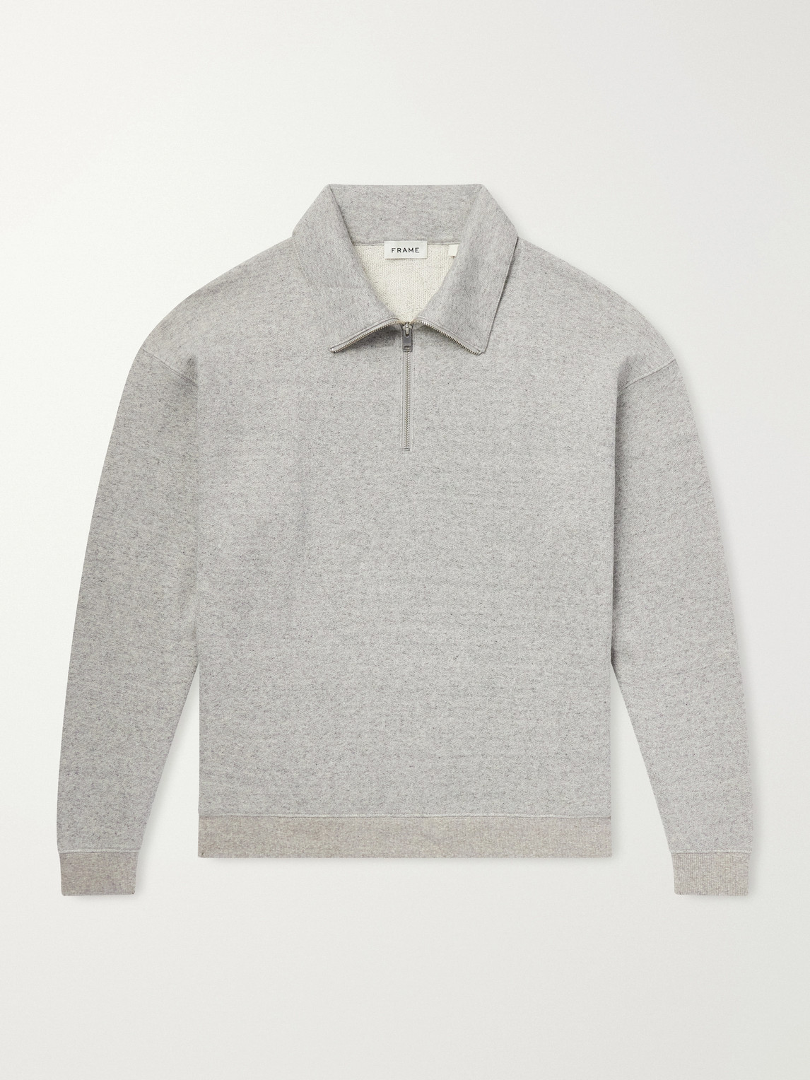 FRAME – Cotton and Lyocell-Blend Jersey Half-Zip Sweatshirt