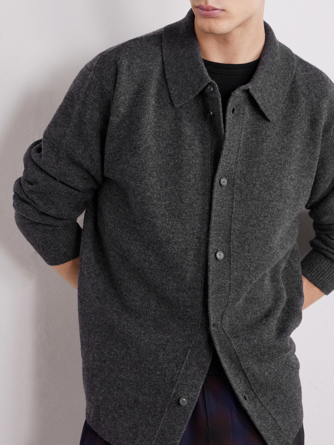 Frame Wool Cardigan In Gray